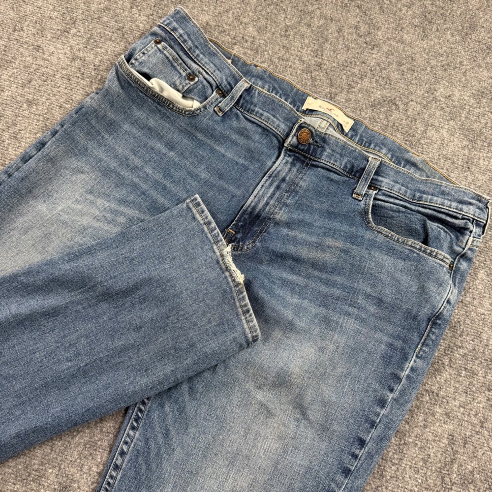 Hollister Slim Straight Jeans 38x34 Blue Epic Flex Denim Women's